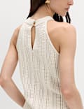 Cotton Rich Crochet Style Knitted Vest