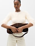 Pull textur&eacute; coupe slim &agrave; col rond
