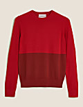 Pure Merino Wool Colour Block Jumper