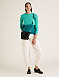 Pure Merino Wool Colour Block Jumper