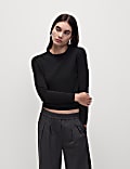 Pullover aus reiner Merinowolle mit Rundhalsausschnitt