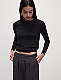 Pullover aus reiner Merinowolle mit Rundhalsausschnitt
