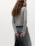 Ruffle Crew Neck Cardigan