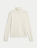 Jumper Kerah Leher Gulung Wol Merino Murni