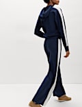 Wide Leg Knitted Trousers with Wool