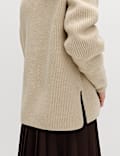 V-Neck Ribbed Jumper With Wool