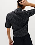 Tie Neck Knitted Top with Wool