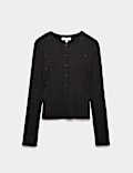 Embellished Crew Neck Fitted Cardigan