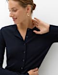 Pure Merino Wool Crew Neck Cardigan