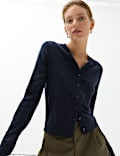 Pure Merino Wool Crew Neck Cardigan