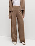 Air-Yarn Wide Leg Knitted Trousers
