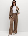 Air-Yarn Wide Leg Knitted Trousers