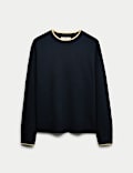 Air-Yarn Tipped Crew Neck Jumper
