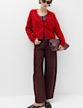 V Neck Button Front Relaxed Cardigan