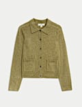 Air-Yarn Collared Button Front Cardigan