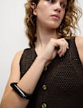 Cotton Blend Button Through Knitted Waistcoat