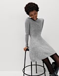 Air-Yarn Ribbed Mini Knitted Dress