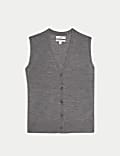 Gilet de costume en maille 100 % laine mérinos