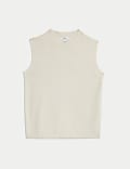 Air-Yarn Crew Neck Knitted Vest