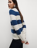 Air-Yarn Striped Crew Neck Jumper