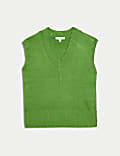 Textured V-Neck Relaxed Knitted Vest