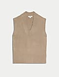 Camiseta de punto informal de cuello en pico texturizada