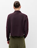 Air-Yarn Collared Relaxed Cardigan