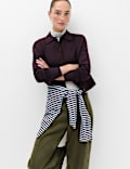 Air-Yarn Collared Relaxed Cardigan
