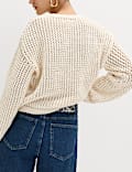Textured Crew Neck Cropped Jumper