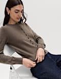 Air-Yarn Crew Neck Cardigan