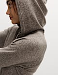 Knitted Zip Up Cropped Hoodie