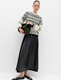 Fair Isle Cable Knit Crew Neck Jumper