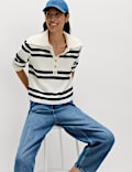 Collared Striped Jumper with Cotton
