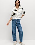 Collared Striped Jumper with Cotton