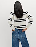 Collared Striped Jumper with Cotton