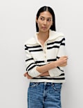 Collared Striped Jumper with Cotton