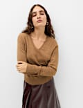 V Neck Relaxed Jumper with Wool
