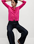 Pure Merino Wool Crew Neck Cardigan
