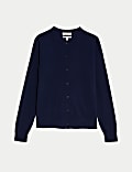 Pure Merino Wool Crew Neck Cardigan