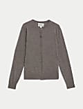 Pure Merino Wool Crew Neck Cardigan