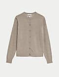Pure Merino Wool Crew Neck Cardigan