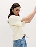 V-Neck Waisted Slim Fit Knitted Top