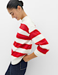 Air-Yarn Striped High Neck Relaxed Fit Jumper