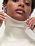 Air-yarn Knitted Roll Neck Sweater Dress