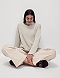 Air-yarn Funnel Neck Relaxed Jumper
