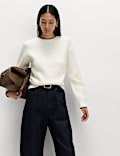 Cloud-Yarn Crew Neck Whipstitch Jumper