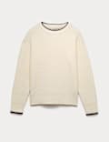 Cloud-Yarn Crew Neck Whipstitch Jumper