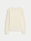 Geribbelde trui van coud-yarn met ronde hals