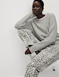 Cloud-Yarn Ribbed Crew Neck Jumper