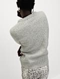 Cloud-Yarn Ribbed Crew Neck Jumper